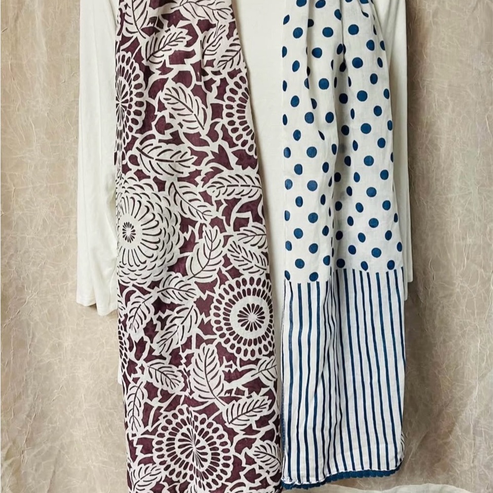 Vivante Floral and Polka Dot Scarf
